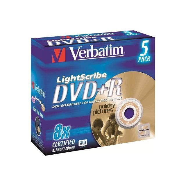 DVD+R/4.7GB 16xspd JC LightScr   Verbatim LightScribe   5 x DVD+R   4