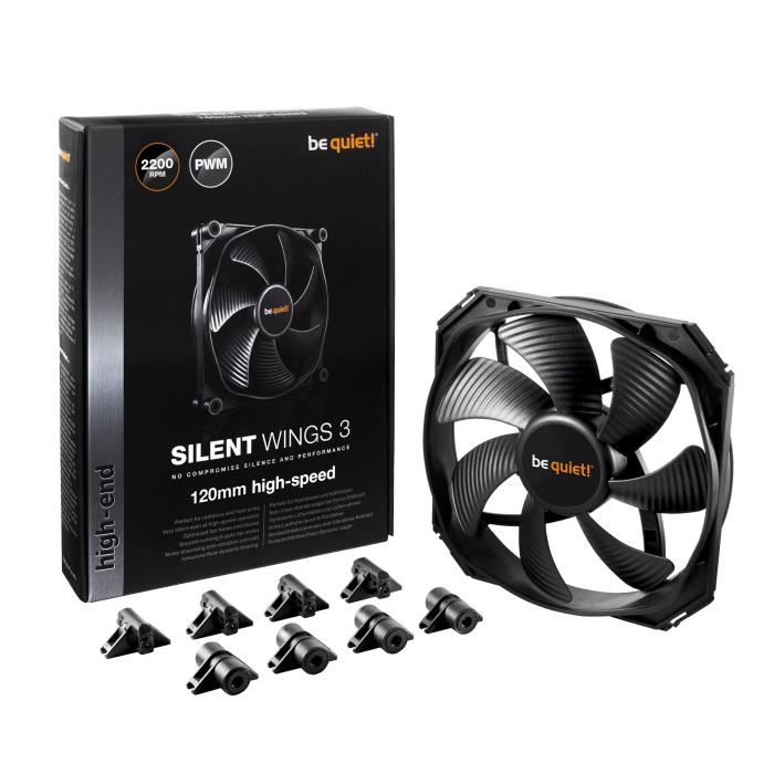 Be Quiet Ventilateur de boîtier SILENT WINGS 3 - PWM 120mm - High-Speed