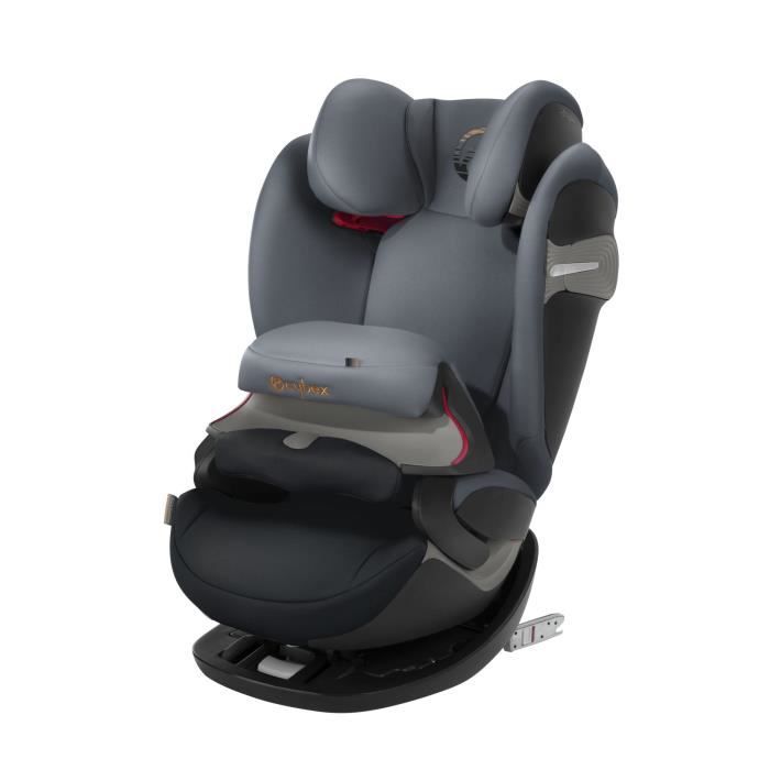 CYBEX Siège auto Groupe 123 Pallas S - Fix (9m à 12 ans) Evolutif - Isofix avec bouclier - Pepper Black