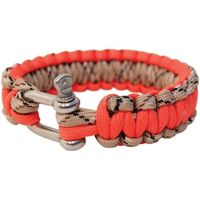MATÉRIEL DE CORDE Bracelet en paracorde orange avec manille métal Bu MATÉRIEL DE CORDE Bracelet en paracorde orange avec manille métal Bu