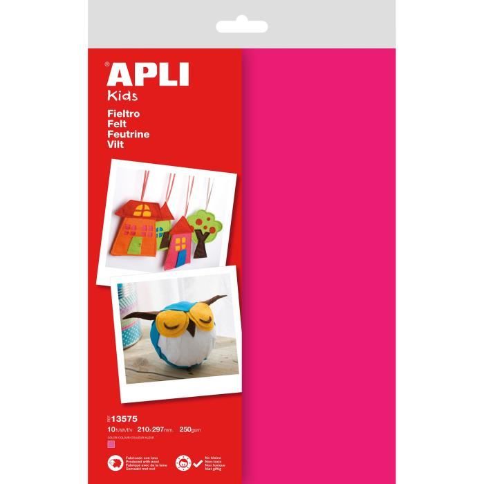 APLI Sachet de 10 feuilles de feutrine - Rose