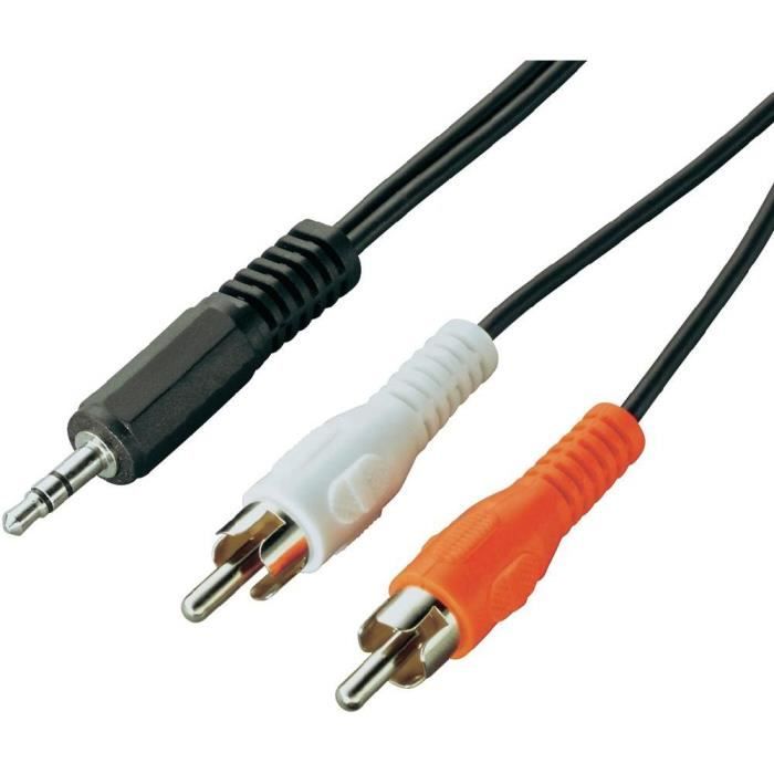 LINEAIRE A200B Câble Jack 3,5mm stéréo mâle / 2 x RCA mâle 1m20