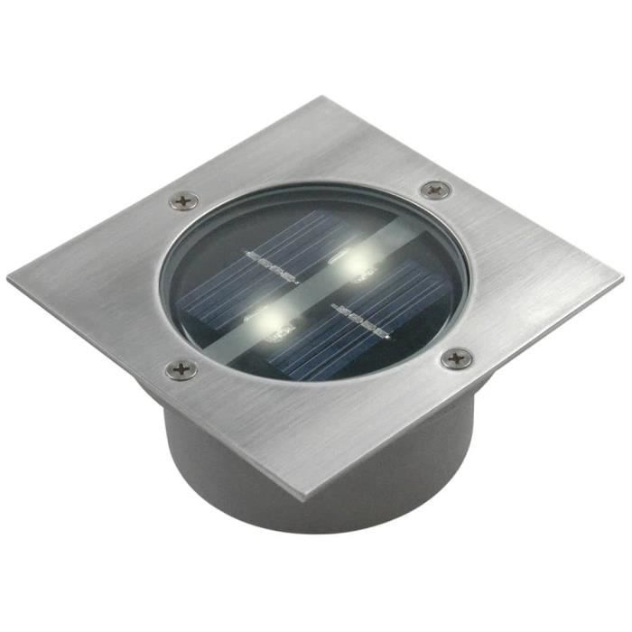 RANEX Spot solaire LED Carlo Carre encastrable Acier