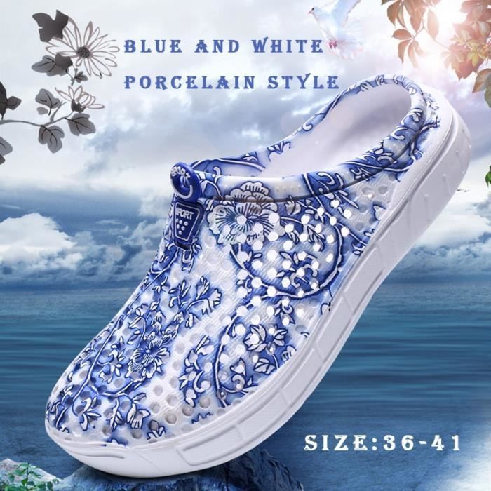 En Respirant Mixte Chinois Sandale Et Plage Chaussons Bleu Rose Trou Style Blanc Porcelaine Taille36 gF0qqZ4wn
