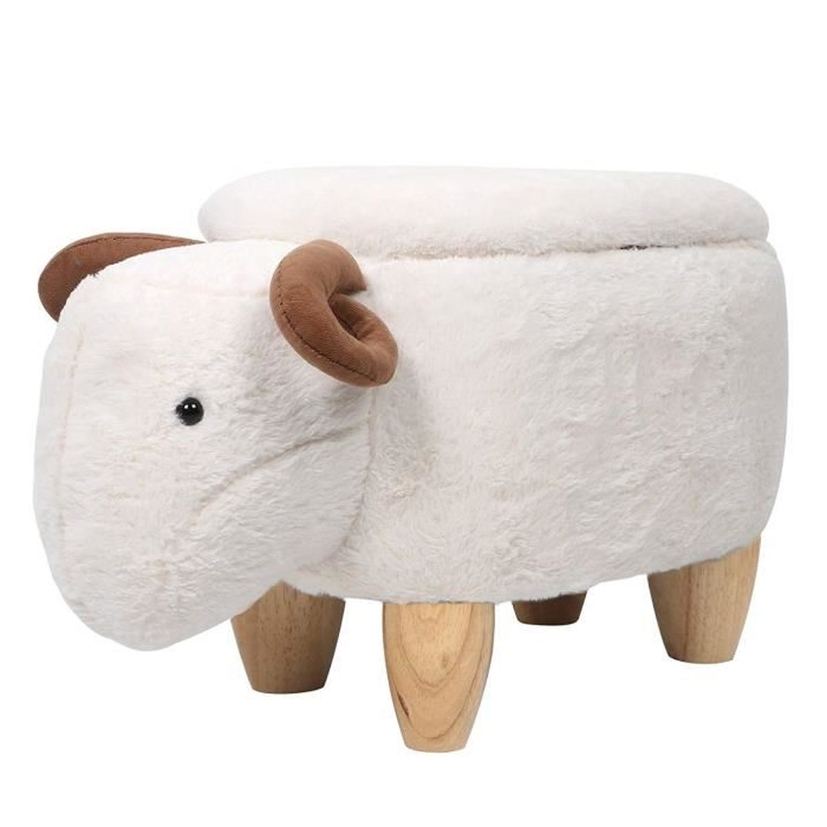 En Bois Heart Blanc Intimate Pour Animal Mouton Ottoman Pouf Coffre Iwmh De Enfants Tabouret Wm Rangement rQdCBexWoE
