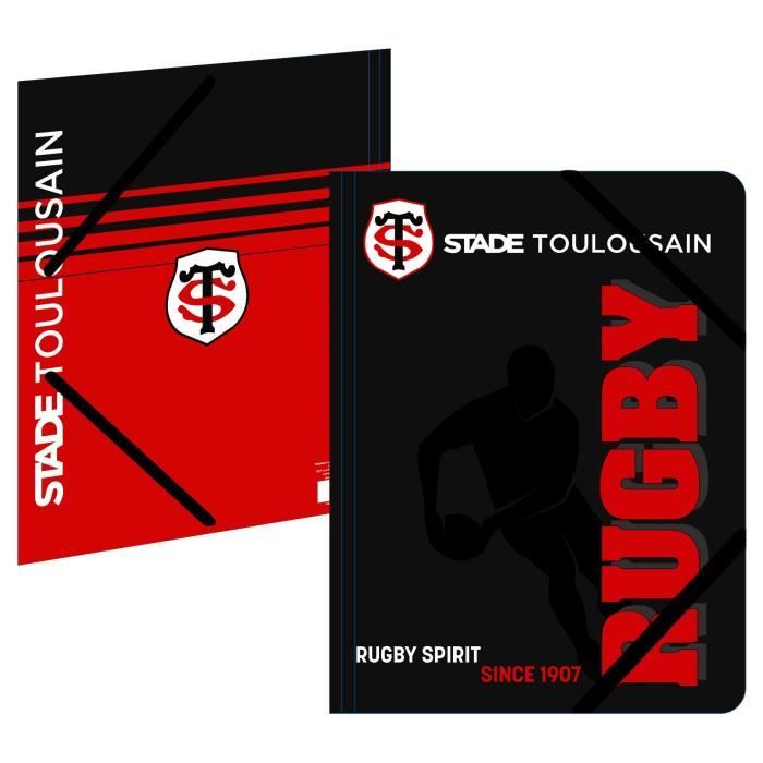 STADE TOULOUSAIN Chemise A4 173STO108TRA - Carton - 3 rabats - Fermeture élastique - 24 x 32 cm