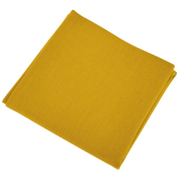 VENT DU SUD Lot de 12 serviettes de table YUCO - Jaune curry