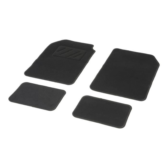 DBS Uno Jeu de 4 Tapis Moquette Aiguilletée 450 gr/m2 Noir