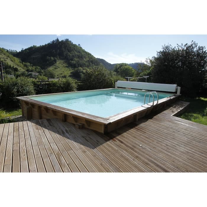 UBBINK Piscine rectangulaire en bois Sunwater 300x555xH140 cm - Liner sable