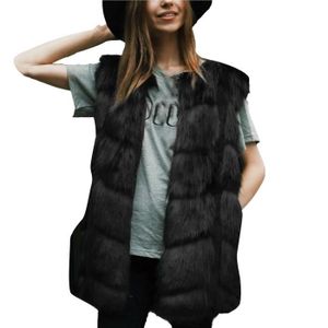Veste Gilet Manches Femmes Fourrure Dames Les En Sans Fausse xBP8qwWXvf