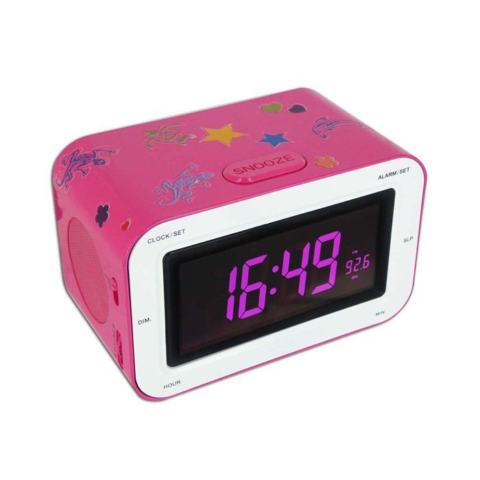 THOMSON RR30RSSTICK Radioréveil - Avec stickers - Rose