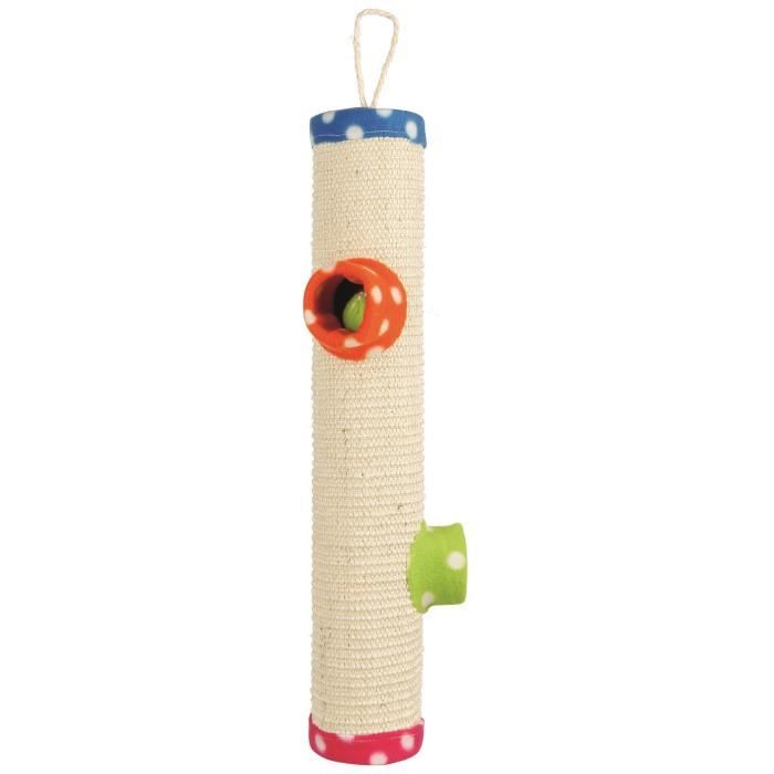 TRIXIE Rouleau de jeu en sisal et polaire - ø 9x51 cm - Coloré - Pour chat