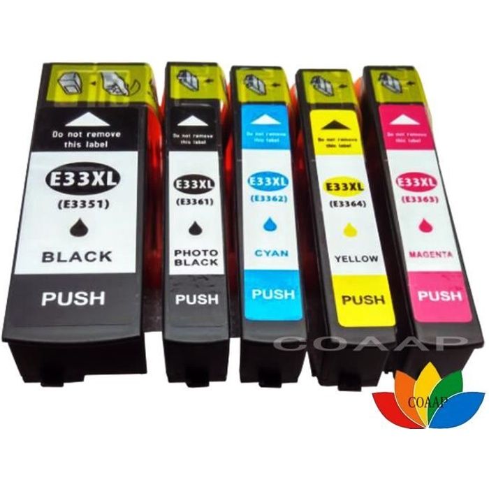 5Pack Compatible EPSON  33XL Cartouche d encre  pour  