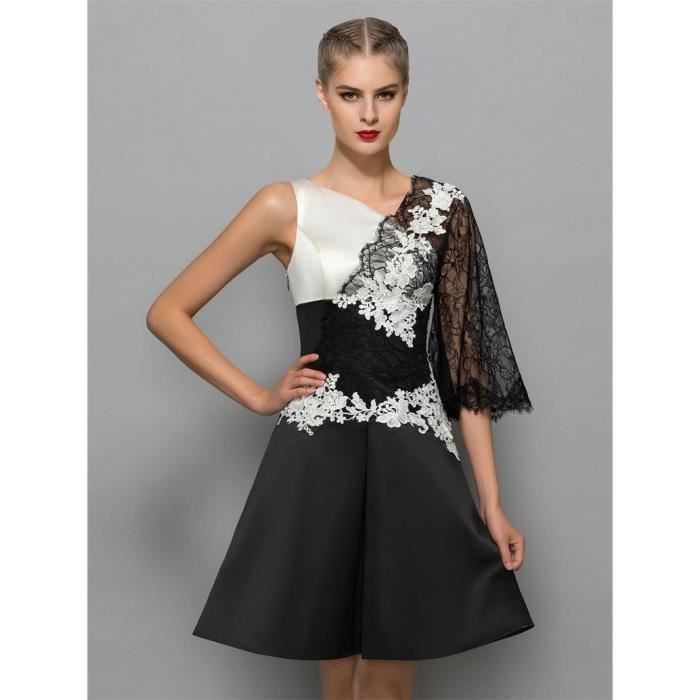 Aux Robe Asymétrique Bgy6yf7 Manche Courte Légère De Genoux En Cocktail 0vnwmN8