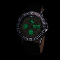 MONTRE ASJ Quartz Hommes Montre en Cuir Analogique-Numéri MONTRE ASJ Quartz Hommes Montre en Cuir Analogique-Numéri