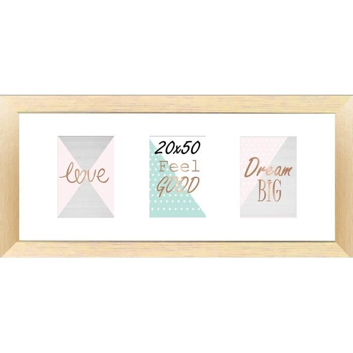 Cadre multivue - 3 vues - MDF - 20x50 cm - Cuivre