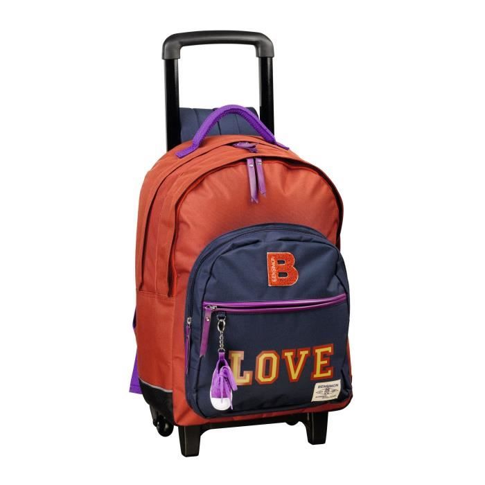 BENSIMON Sac à dos 2 compartiments - Primaire - Fille - Bleu / cuivre