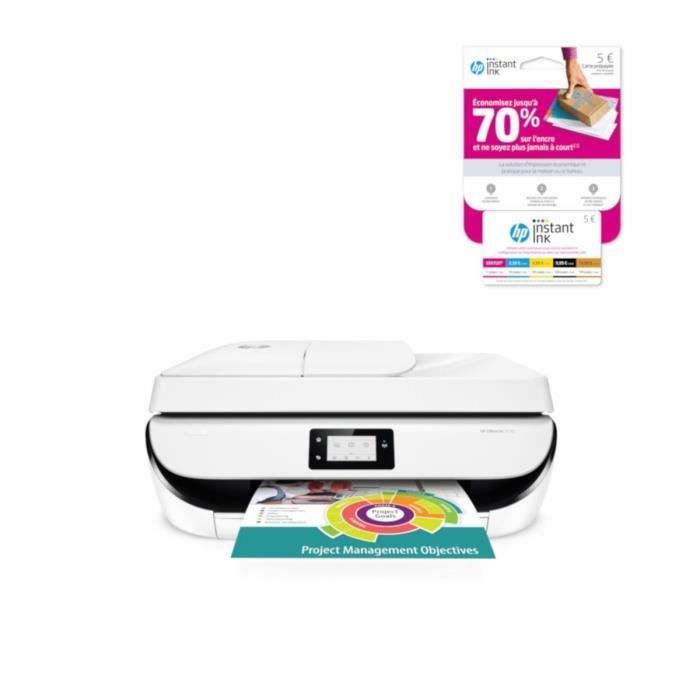 Imprimante HP 4 en 1- WIFI - Officejet 5232 + Carte Instant ink crédit de 5€ sur votre compte
