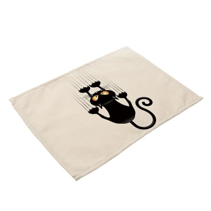 Chat Blanc Noir Serviettes En Lin Table Coton Nappe Home Decor Mariage Cf 4106