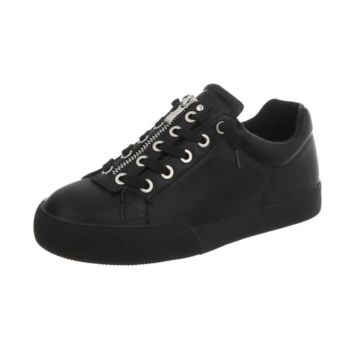 36 Loisirs De Chaussures Femme Blanc Sneakers Tennis Noir Sport xwBxvqX0T