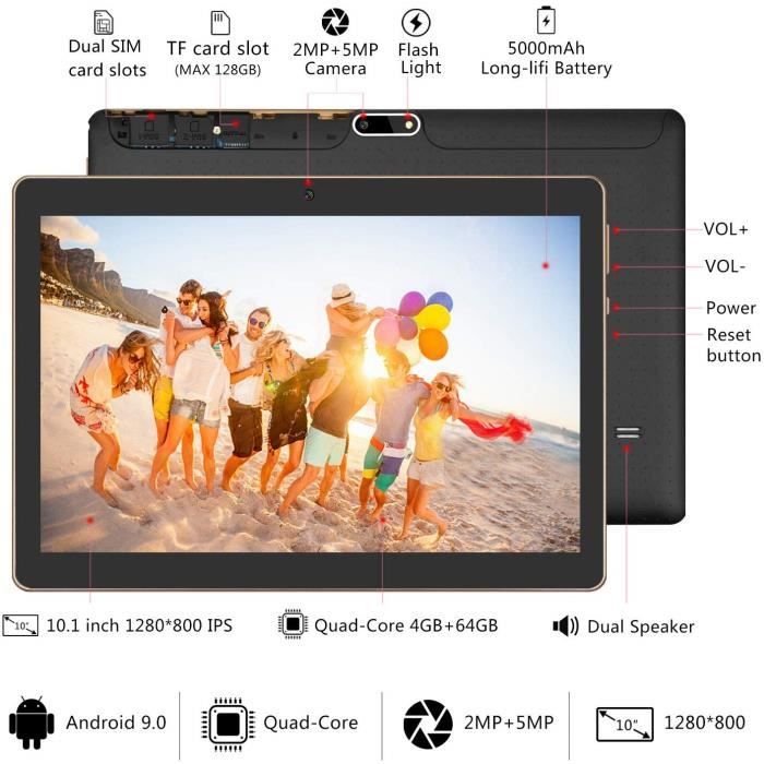 Tablette Tactile 10 pouces -  K107 - 64Go Stockage1