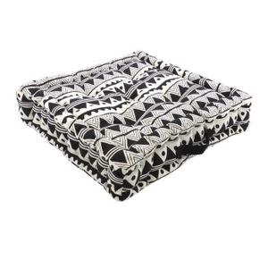 COUSSIN - MATELAS DE SOL Coussin de sol 100% coton imprimé DJERBA 40x40cm -