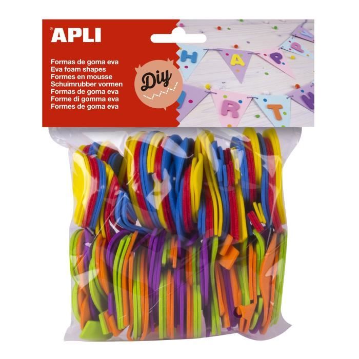 APLI Sachet de 120 chiffres En mousse - Couleurs assorties