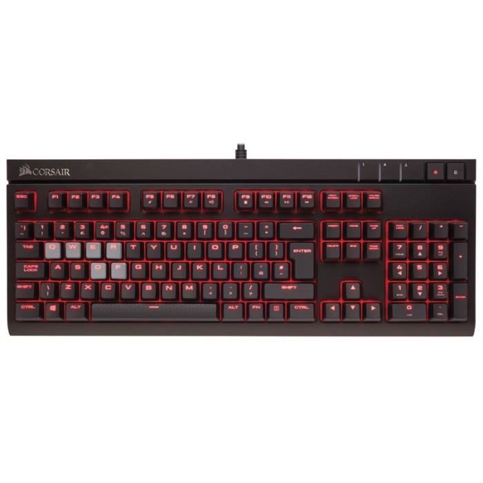 CORSAIR Clavier mécanique Gaming STRAFE - Cherry MX Blue (CH-9000226-FR)