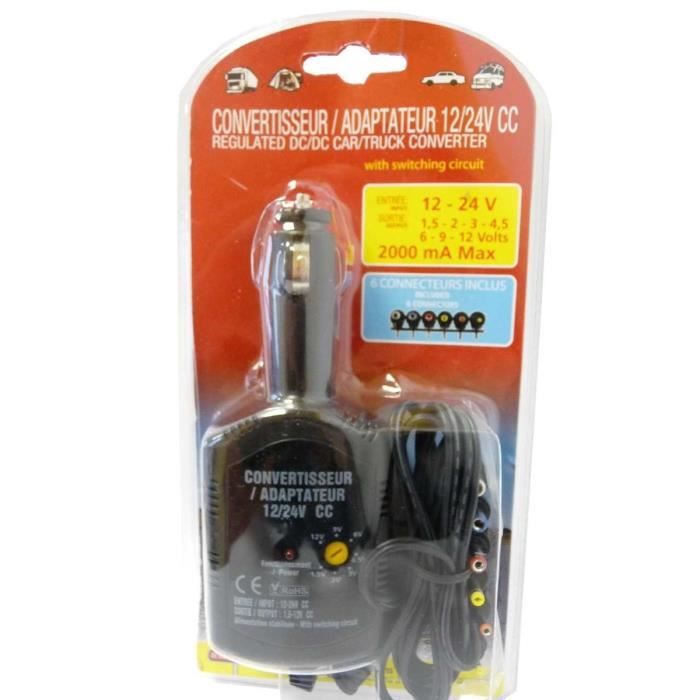 Convertisseur 12-24V avec Adaptateur Automatique 1,5V à 12V 2A