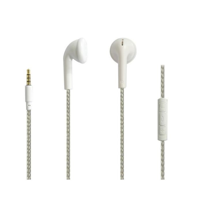 WE Ecouteurs avec microphone - Câble nylon - 1.20 m - Or rosé