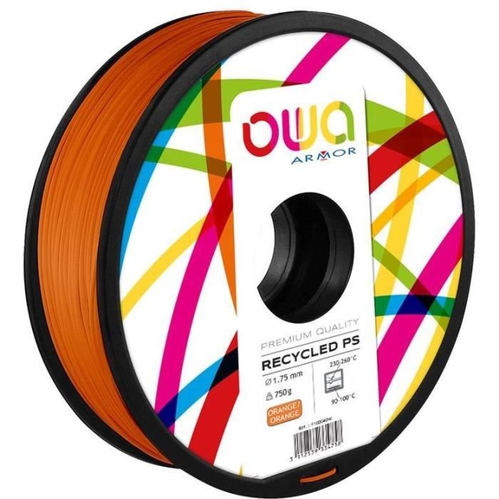 OWA Bobine de Filaments pour imprimante 3D - PS - Orange