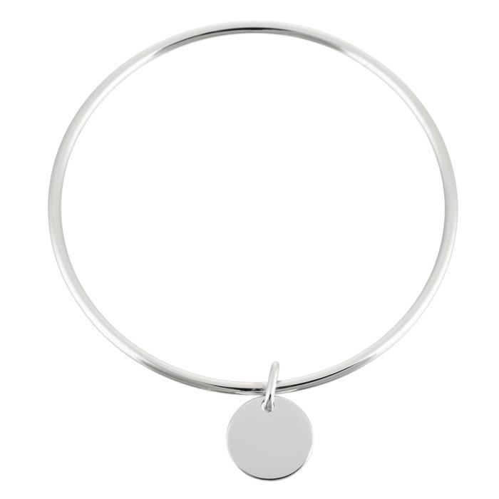 YSORA Bracelet Jonc Victoria Kiss Argent 925° Rodhié Femme