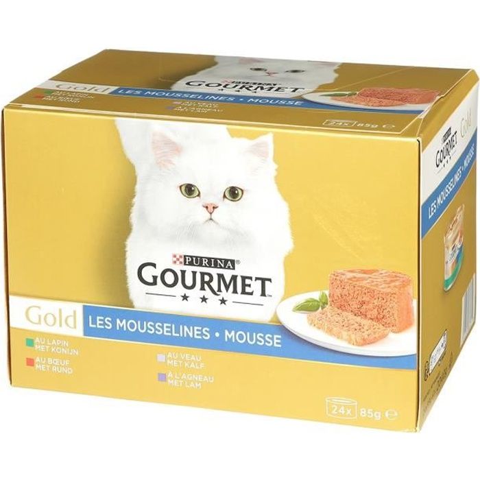 GOURMET Gold Les Mousselines - Pour chat adulte - 24 x 85 g
