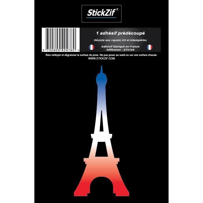 STICKZIF 1 Adhésif Tour Eiffel Bleu-Blanc-Rouge STV14S