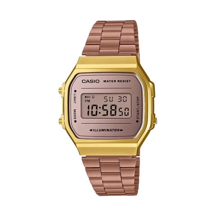 CASIO Montre Vintage Mirror Face A168WECM-5EF - Mixte - Rose gold