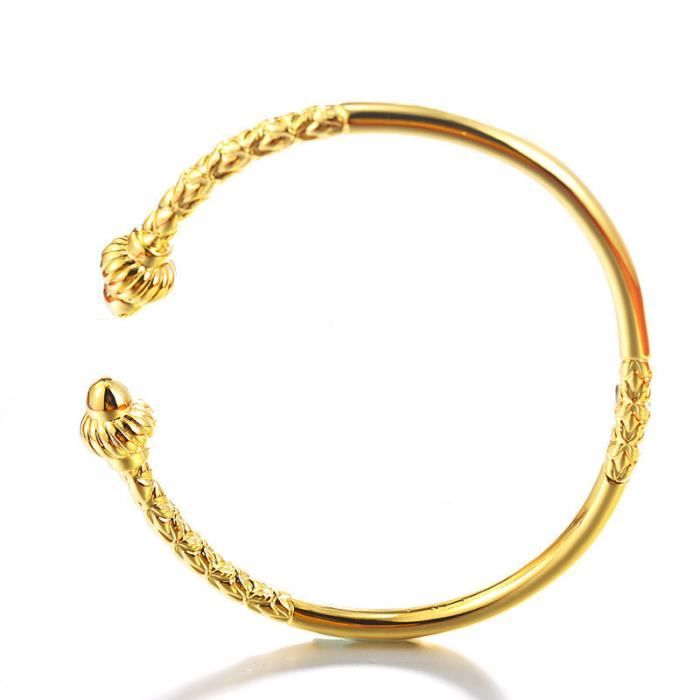 bracelet manchette homme et femme en or jaune 18 carats bracelet plus récent cadeau de bijoux