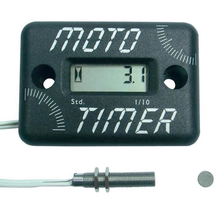 NInE-ROnG Compte-tours Numérique LCD - Compteur Heures Moteur - Étanche IP68 - Pour Moteurs Essence, Tondeuses, Générateurs - 30000 Tr/min Max