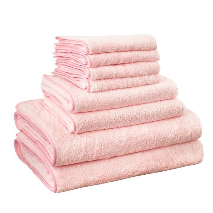 lot serviette de bain rose - achat / vente pas cher