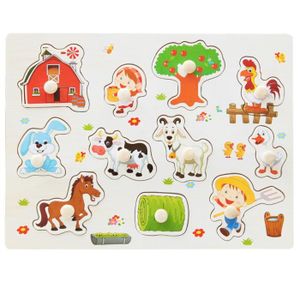 Jigsaw Puzzle En Bois Enfant Jeux Educatifs Animaux De Ferme Jouet Cadeau Bebe Woodland Resort Com