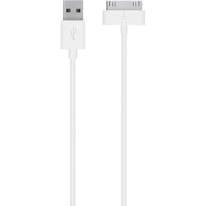 BELKIN Câble de charge 30 pins pour iPhone - Blanc
