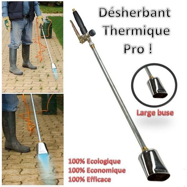 Désherbeur Thermique HERKINDNESS - Brûleur à Gaz Acier Inoxydable | Anti-Vent & Utilisable à L'Envers