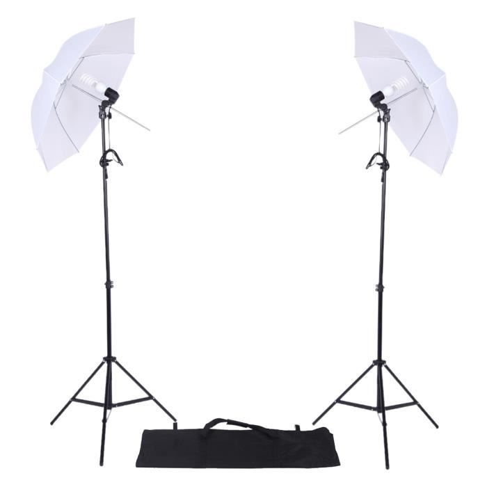 Kit d'éclairage de Studio Photo Parapluie Blanc Translucide Trépied