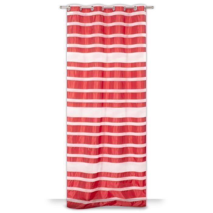 Voilage KIRA 8 Œillets 140 x 245 cm - Rouge