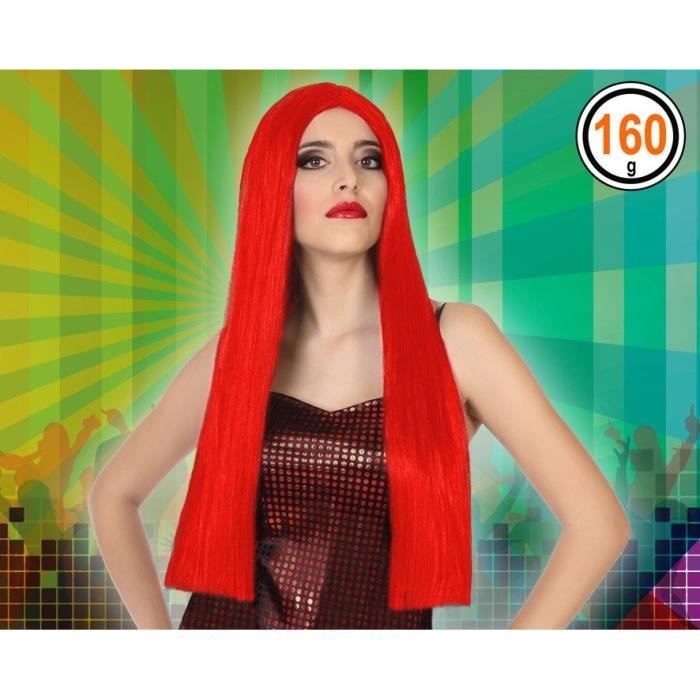 ATOSA Perruque lisse 60 cm - Rouge