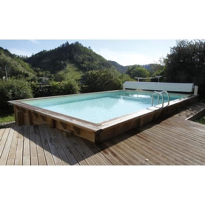 UBBINK Piscine rectangulaire en bois Linéa 350x650xH140 cm - Liner sable