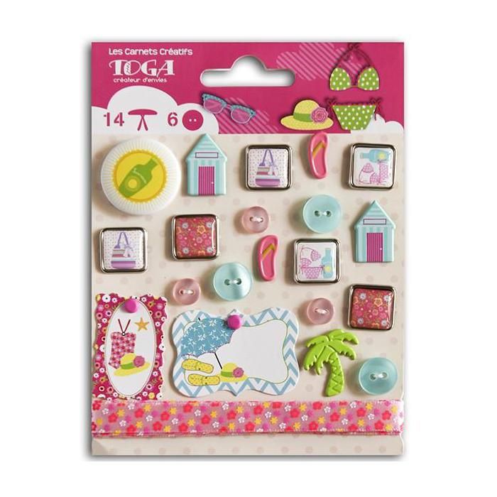TOGA Lot de 17 embellissements été