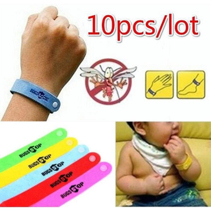 ANTI,MOUSTIQUE s268 10pcsNon toxique Bracelet Pest moustique anti