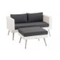 Splendide Canape Banquette 2 Places Bakou Pouf Rotin Pu 40 Cm Gris Clair Gris Chine