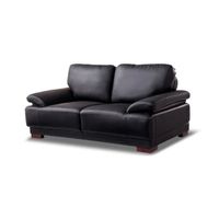 CANAPÉ - SOFA - DIVAN Canapé 2 places en cuir noir - Glam CANAPÉ - SOFA - DIVAN Canapé 2 places en cuir noir - Glam