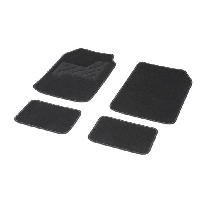 DBS Jeu de 4 Tapis Autogrip Moquette Aiguilletée 600 gr/m2 Noir